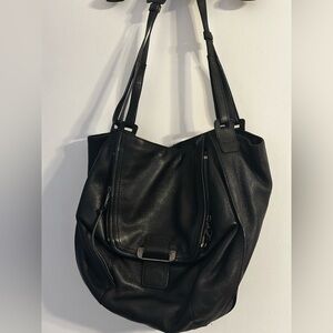 Elegant Black Leather Tote Bag